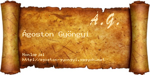 Ágoston Gyöngyi névjegykártya
