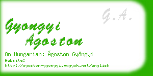 gyongyi agoston business card